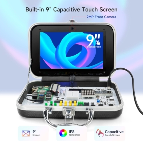 CrowPi- Compact Raspberry Pi Educational Kit  (with 9inch display, compatible with Raspberry Pi 5）